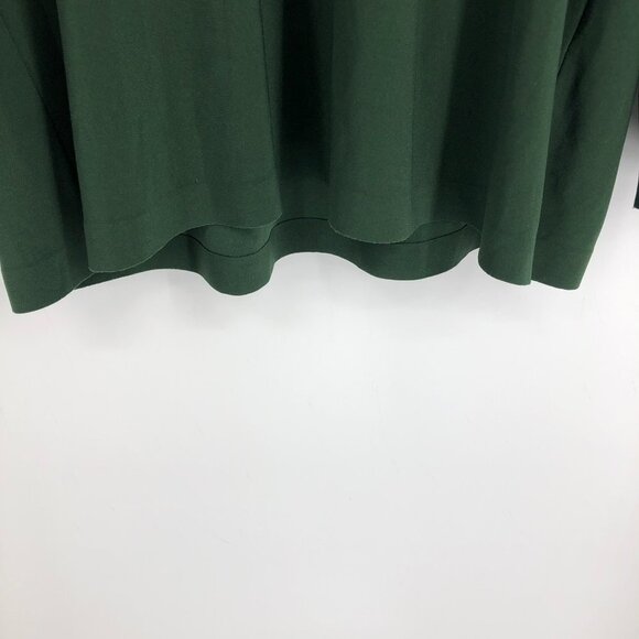 Norma Kamali Forest Green Long Sleeve Boat Neck Raw Hem Blouse XS - Picture 10 of 14